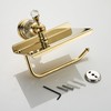 Gold Crystal Tissue Roll Paper Holder with Storage,Toilet Paper Holder