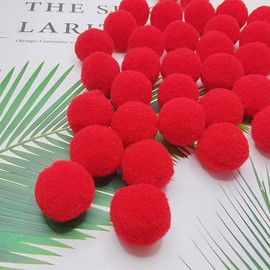 100 Pieces Pom Poms Red, 1.2 inch Large Craft Pompoms, Soft Fluffy Puff Balls for DIY Arts and Bulk Craft Making Decorations Supplies (Red, 3 cm / 30 mm)