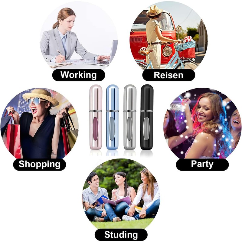 4 Pcs Perfume Travel Refillable, 5ml Travel Perfume Bottle Refillable,