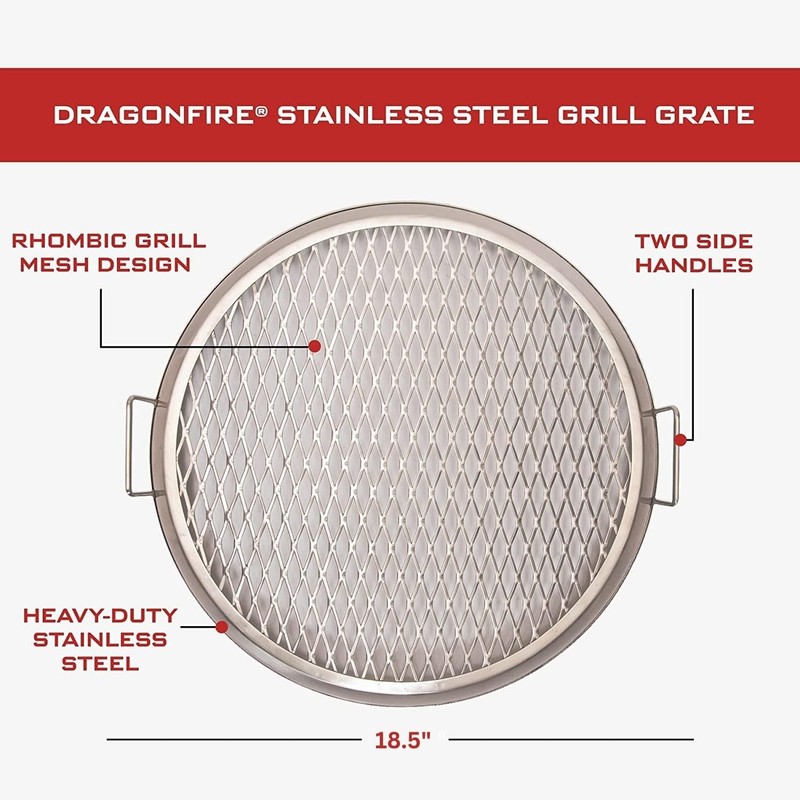 Dragonfire 18.5 Inch Stainless Steel Round Grill Grate for fire