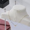 Necklace Bust Stand for Selling, Beige Velvet Necklace Display Holder,