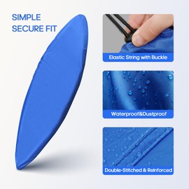Relaxyee Kayak Cover Waterproof Kayak Canoe Cover Storage Dust Cover UV Protection Paddle Board Cover Fishing Boat Sunblock Shield for Outdoor Storage (Blue, Full Cover for 11.8-13ft Kayak)