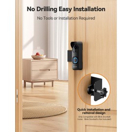 Blink Doorbell Mount & Outdoor Camera Bracket - Anti-Theft Security for Blink Doorbell, No Block Sensor & Night Vision, Weatherproof Wide-Angle with Rain Cover, No-Drill for Home/Office/Apartment