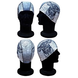 Blue Reef Stunning Asian Oriental Art Inspired Graphic Designs Spandex Elasticated Pull On Swim Cap For All Ages 3+ Years (Bull Grey)