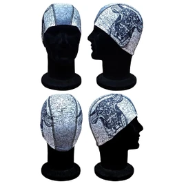 Blue Reef Stunning Asian Oriental Art Inspired Graphic Designs Spandex Elasticated Pull On Swim Cap For All Ages 3+ Years (Bull Grey)
