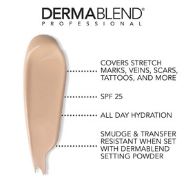 Dermablend Dermablend Leg and Body Makeup Foundation with SPF 25, 10N Fair Ivory, 3.4 Fl. Oz.