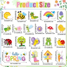 Hello Spring Magnet Car Decorations -X1zuue 20Pcs Colorful Waterproof Spring Insect Theme Magnetic Refrigerator Stickers Bee Butterfly Bird Magnets Home Decor Party Supplies for Cars Office Whiteboard