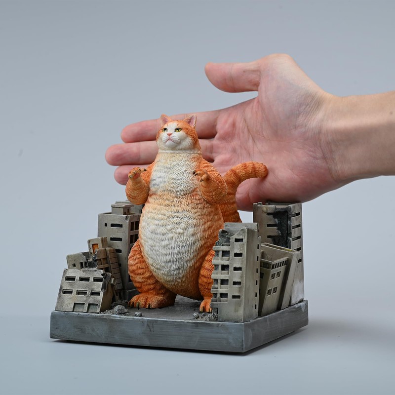 MMOS X JXK Catzilla Statue for Home Decor, Meowzilla Statue