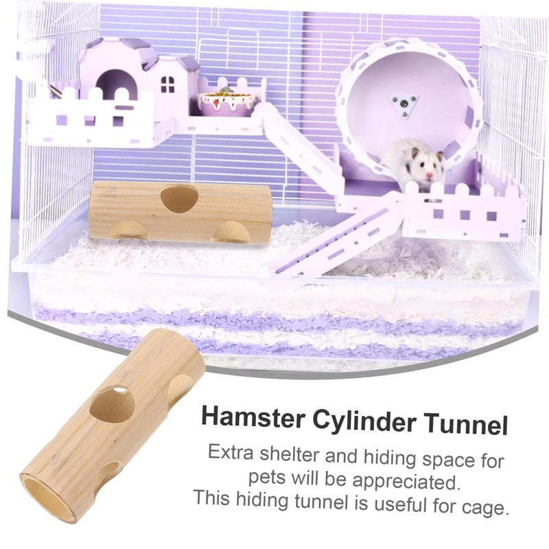 Sosoport Hamster Bamboo Hideout Tunnel Plaything Medium Natural Chew Toy