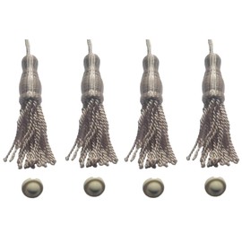 4-Pack Roller Window Shade Hourglass Ivory Tassels with Higbee Screw Buttons