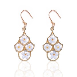 Handmade Pressed Flower Earrings in Resin (Blue-ForgetMeNot)