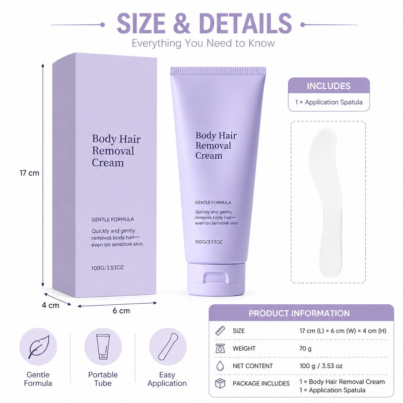 Body Hair Removal Cream for Women – Gentle Fast-Action Depilatory