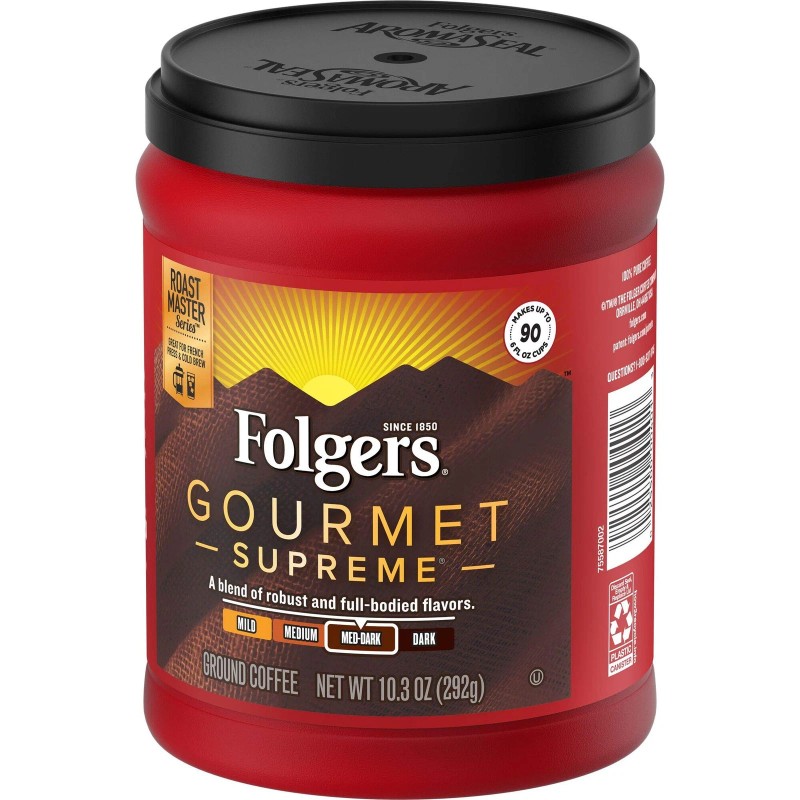 Folgers Gourmet Supreme Ground Coffee Medium Dark Roast 10.3 Ounce