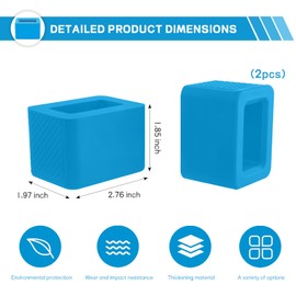 Ongfuwu 2PCS Seat Belt Buckle Holder, Silicone Auto Seatbelt Buckle Booster Makes Receptacle Stand Upright for No-Hassle Buckling, Universal Vehicle Seat Belt Buckle Fixer for Kids (Blue)