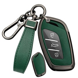 ontto Car Key Case Fits MG4 MG5 MG6 MG3 Mg7 MG ZS EV HS EHS ZX GT Roewe RX3 RX8 ERX5 RX5 I6 I5 Metal PU Leather Key Case Protective Cover Remote Key Fob Black Green