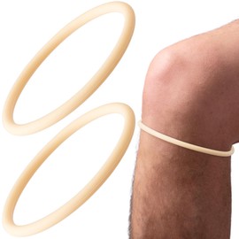 BEIQIYA 2pcs Silicone Patella Strap, Elastic Patellar Tendon Support Straps Belts for Woman & Man, Ergonomic Knee Wraps Bands for Basketball, Soccer, Volleyball, Running, Training- Skin