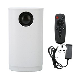 Mini Projector 1080P 16 to 100in Projection Remote Control Dual Speaker Portable Projector for Family Outdoor 100‑240V White UK Plug