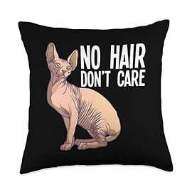 Funny Sphynx Cat Art For Men Women Hairless Cat Lover Pet Throw Pillow