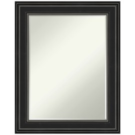 Amanti Art Ivory Bathroom Mirror for Over Sink, 29x23 Regal Birch Cream Rectangle Vanity Mirror, Medium Traditional Frame, Hangs Horizonally and Vertically, Bathroom Wall Decor, Petite Bevel Edge