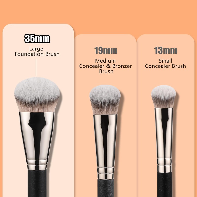 TEOYALL Flat Angled Foundation Brush, Large Dense Synthetic Bristles Kabuki