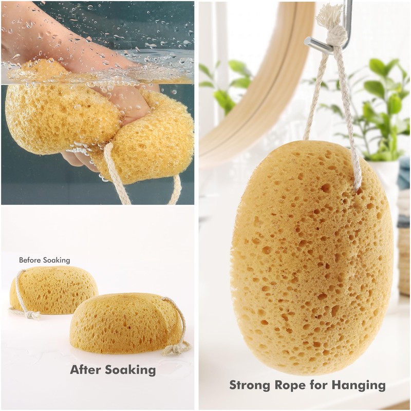 Azymi Bath Sponge, 2Pcs Large Shower Sponges for Women Men,
