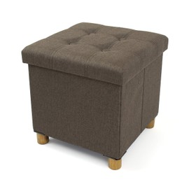 Humble Crew Foot Stool Storage Ottoman, Brown