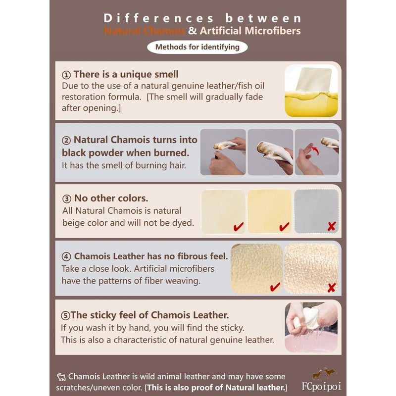 Eyeglass Cleaning Cloth Natural Chamois Leather Camera Lens Cleaning Cloths，Premium