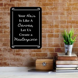 Portrait Round Plus Hair Is Like A Canvas, Let Us Create a Masterpiece Door or Wall Sign | Hair Stylist Inspirational Positive Decoration - Medium