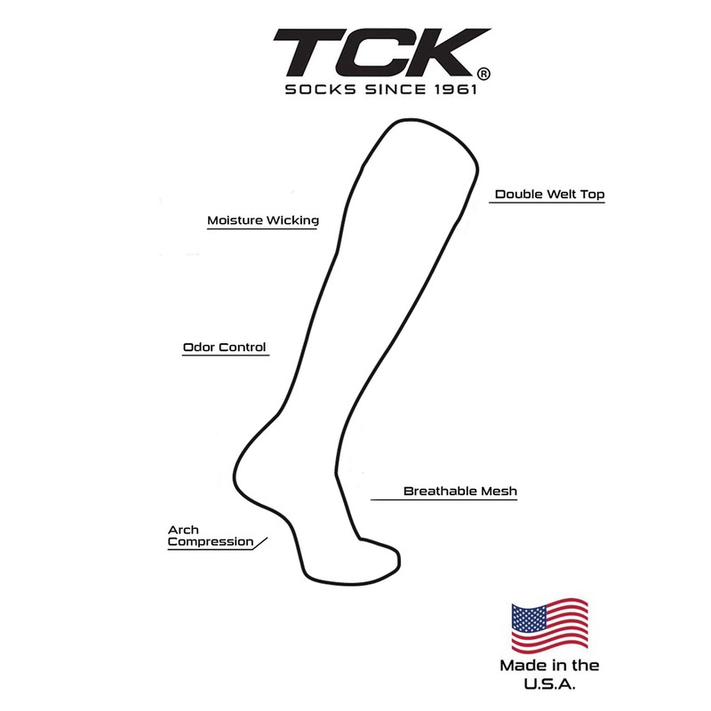 TCK Performance Baseball/Softball Socks (Scarlet/White, Small)