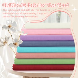 VACVELT Burgundy Chiffon Fabric by The Yard, 60 Inch Wide Chiffon Sheer Fabric Bolt Wedding Draping Fabric, Soft Chiffon Fabric for Wedding Arch Draping Backdrop, Party Decoration (Pre-Cut, 1 Yard)