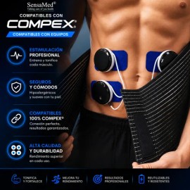 32 Electrodos Parches Pads 5x5 Snap Compatibles Con Compex                                                                                            
