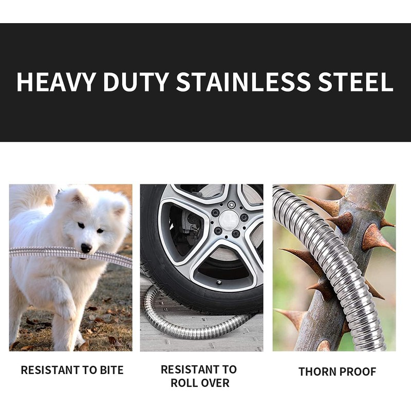 Metal Short Garden Hose 2 ft, Flexible Stainless Steel Garden