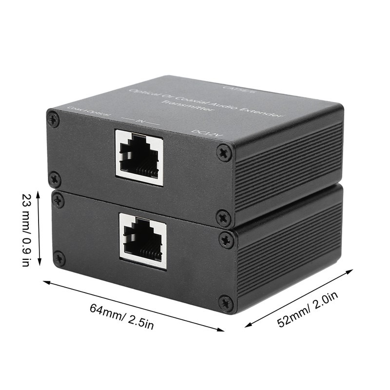 Digital Audio Extender Coaxial and Optical Fiber Converter for Cat5e/6