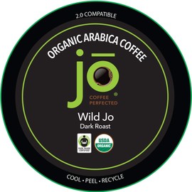 WILD JO 24 Cup Dark French Roast Organic Coffee Fresh Seal Cups for Keurig K-Cup Brewers