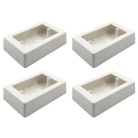 Mml&Go caja de sobreponer de 32 mm de profundidad y 45 mm de altura, para alojar, proteger y organizar instalaciones eléctricas de dispositivos como contactos o apagadores. Pack de 4 piezas (4)