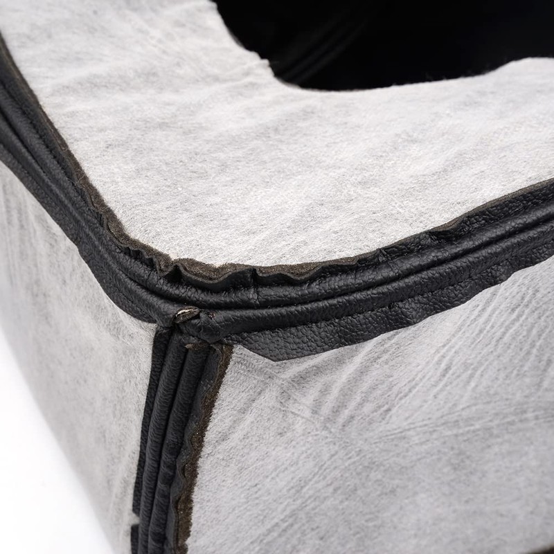 PIT66 Black Armrest Cover Center Console Lid Cover Microfiber Leather