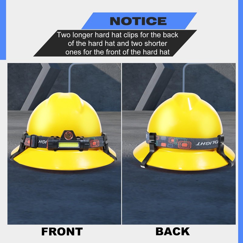 12 Pack Hard Hat Light Clips Hard Hat Accessories, Helmet
