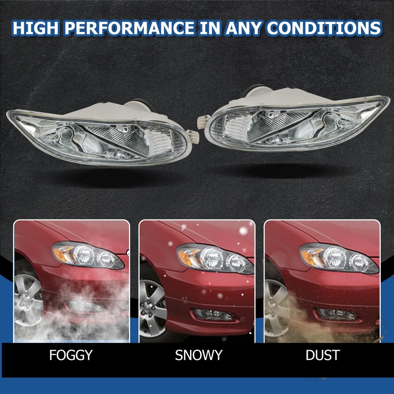 WFLNHB Fog Lights Assembly Replacement for Corolla 2005-2008 Camry 2002-2004