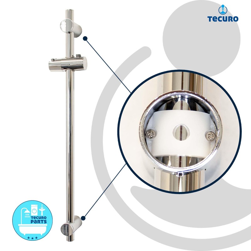 tecuro SUN Shower Rail 115 cm with Variable Wall Fixings