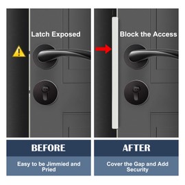 MOSECYOU Door Gap Cover Plates, Door Latch Guard Plates, Outswing Door Extra Security, Latch Shield Protector (11 in. - 2pack)