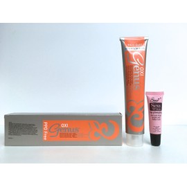Genus Oxi Permanent Hair Color Cream With Olive Oil 3.4 Oz PPD Free "Free Starry Lip Plumping 10 Ml" (7.66 Intense Red Blond/Rubio Rojo Intenso)