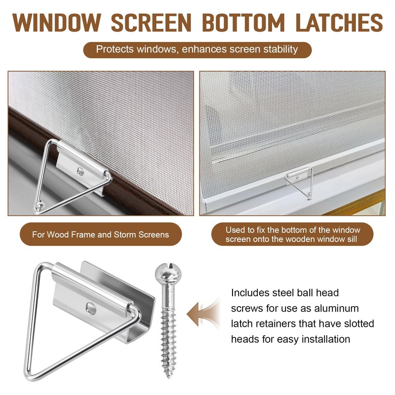 25 Pack PL 14656 Window Screen Bottom Latches Replacement for