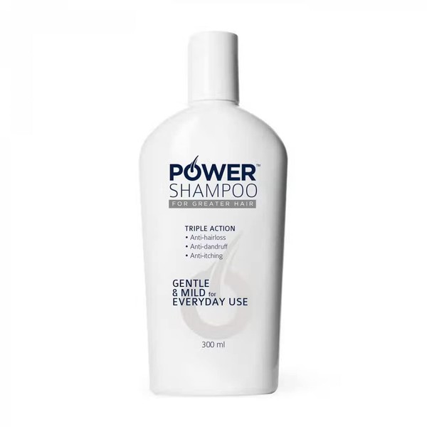 Power Triple Action Hair Shampoo 300 ml - Triple Action Shampoo Reduces Hair Loss and Prevents Dandruff