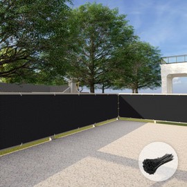 Patio 3' x 25' Balcony Privacy Screen Apartment Railing Covers Fence Panels for Outdoor, Temporary Fencing for Porch Deck Backyard Net Mesh with Zip Ties, Black
