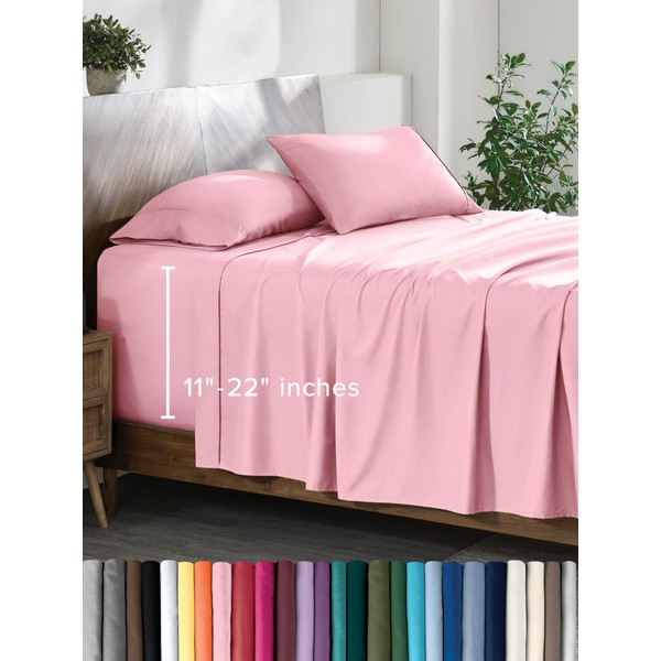 Bare Home Split Head Flex King Sheet Set - 22"