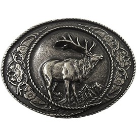 BELTINGER Deer Belt Buckle with Frame 4.0 cm | Buckle Interchangeable Buckle Belt Buckle 40 mm Solid | for Hunting Outfit, Antique silver