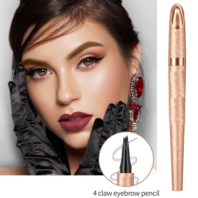 DHWEKU Eyebrow Pencil with Fork Tip, Smudge-proof Waterproof Liquid Eyebrow