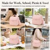 Lunch Bag for Women Insulated Pink Lunch Box Quilted Puffer