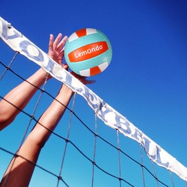 Lemondo Volleyball Größe 5 – Weicher PU-Volleyball mit Pumpe – Indoor & Outdoor – Wasserfest & rutschfest – Für Strand, Halle, Training(mit Pumpe)