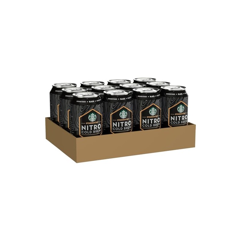 Starbucks Nitro Black Unsweetened Cold Brew Coffee, 9.6 fl. oz.,